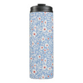 Woodblock bloemenpatroon thermosbeker (Voorkant)
