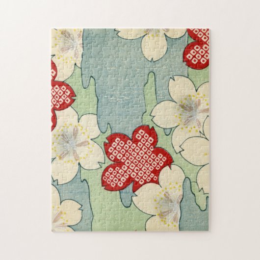 Woodblock Print of Dogwood Blossom Legpuzzel (Verticaal)