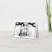  Woodblock-stijl Deco middeleeuwse Carolers Kaart (Voorkant)