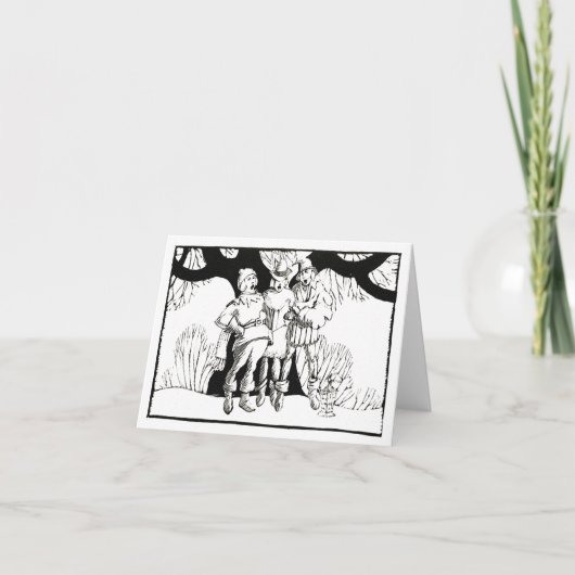 Woodblock-stijl Deco middeleeuwse Carolers Kaart (Voorkant)