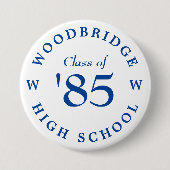 Woodbridge middelbare schoolklas van '85 ronde button 7,6 cm (Voorkant)