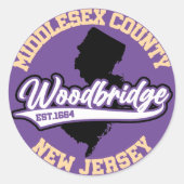 Woodbridge, New Jersey Ronde Sticker (Voorkant)