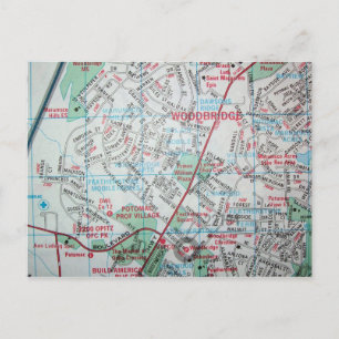 WOODBRIDGE, VA Map Briefkaart