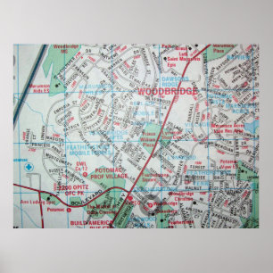 Woodbridge, VA  Map Poster