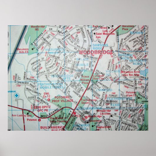 Woodbridge, VA Map Poster (Voorkant)