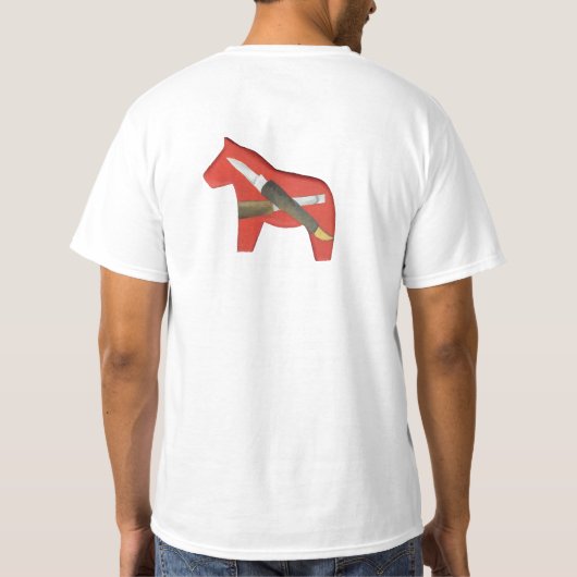 Woodcarvers Dala Horse T-shirt (Achterkant)