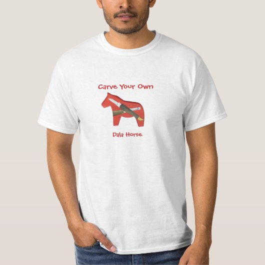 Woodcarvers Dala Horse T-shirt (Voorkant)