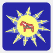 Woodcarver's Sunburst Dala Sticker (Voorkant)