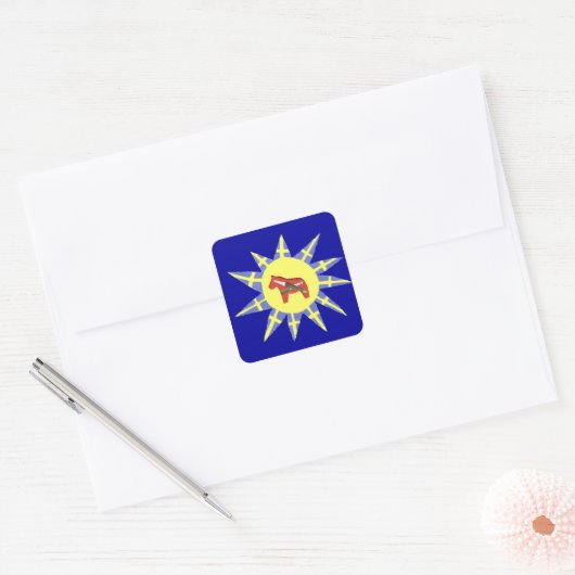 Woodcarver's Sunburst Dala Sticker (Envelop)