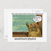 Woodchuck Physics Funny T - shirts Mokken Gifts, e Briefkaart (Voorkant / Achterkant)