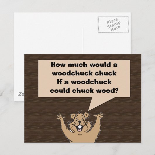Woodchuck Tongue Twister Briefkaart (Voorkant / Achterkant)
