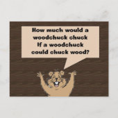 Woodchuck Tongue Twister Briefkaart (Voorkant)