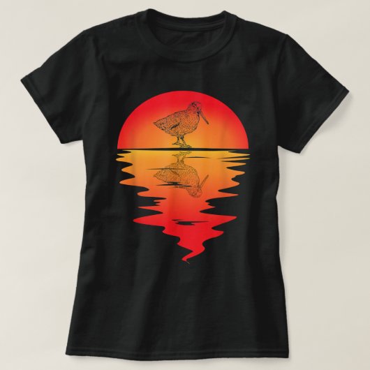 Woodcock Bird  Sunset Timberdoodle Woodcock T-shirt (Design voorkant)