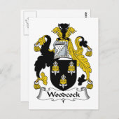 Woodcock Family Crest Briefkaart (Voorkant / Achterkant)
