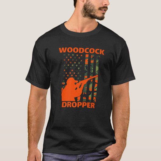 Woodcock Hunting Camo American Flag Bird Hunt Snip T-shirt (Voorkant)