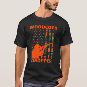 Woodcock Hunting Camo American Flag Bird Hunt Snip T-shirt