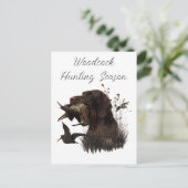 Woodcock Hunting met German Wirehaered Pointer Briefkaart (Staand voorkant)