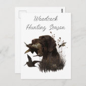 Woodcock Hunting met German Wirehaered Pointer Briefkaart (Voorkant / Achterkant)