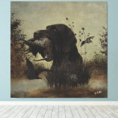Woodcock Hunting met German Wirehaered Pointer Canvas Afdruk (Insitu (Houten vloer))