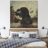 Woodcock Hunting met German Wirehaered Pointer Canvas Afdruk (Insitu (Slaapkamer))