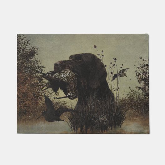 Woodcock Hunting met German Wirehaered Pointer Deurmat (Voorkant)