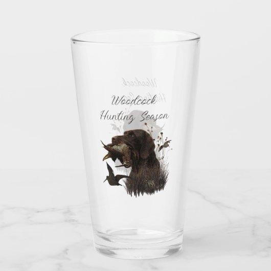 Woodcock Hunting met German Wirehaered Pointer Glas (Achterkant)