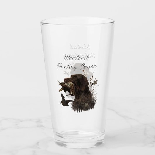 Woodcock Hunting met German Wirehaered Pointer Glas (Voorkant)