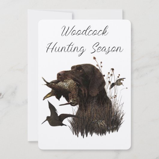 Woodcock Hunting met German Wirehaered Pointer Kaart (Voorkant)