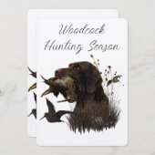 Woodcock Hunting met German Wirehaered Pointer Kaart (Voorkant / Achterkant)