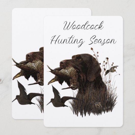 Woodcock Hunting met German Wirehaered Pointer Kaart (Voorkant / Achterkant)