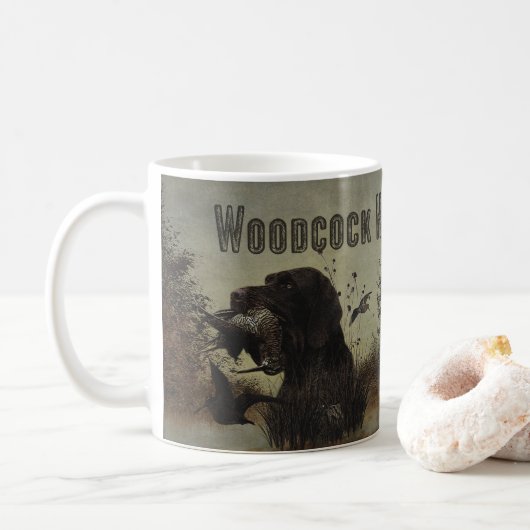 Woodcock Hunting met German Wirehaered Pointer Koffiemok (Met donut)
