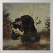 Woodcock Hunting met German Wirehaered Pointer Poster (Voorkant)