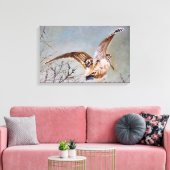 Woodcock in vlucht canvas afdruk (Insitu (Woonkamer))