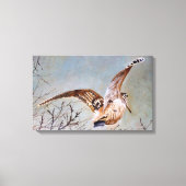 Woodcock in vlucht canvas afdruk (Voorkant)