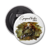 Woodcock jacht met Brittany Spaniel Button Flesopener (Voorkant)