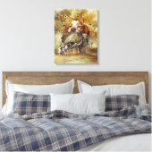 Woodcock jacht met Brittany Spaniel Canvas Afdruk (Insitu (Slaapkamer))