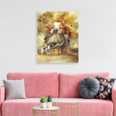 Woodcock jacht met Brittany Spaniel Canvas Afdruk (Insitu (Woonkamer))