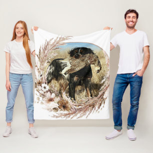 Woodcock jacht met Brittany Spaniel Fleece Deken