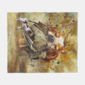 Woodcock jacht met Brittany Spaniel Fleece Deken (Voorkant (Horizontaal))