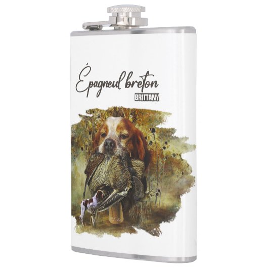 Woodcock jacht met Brittany Spaniel Heupfles (Links)