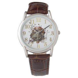 Woodcock jacht met Brittany Spaniel Horloge