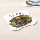 Woodcock jacht met Brittany Spaniel Kartonnen Onderzetters (Gekanteld)