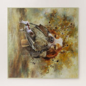 Woodcock jacht met Brittany Spaniel Legpuzzel (Horizontaal)