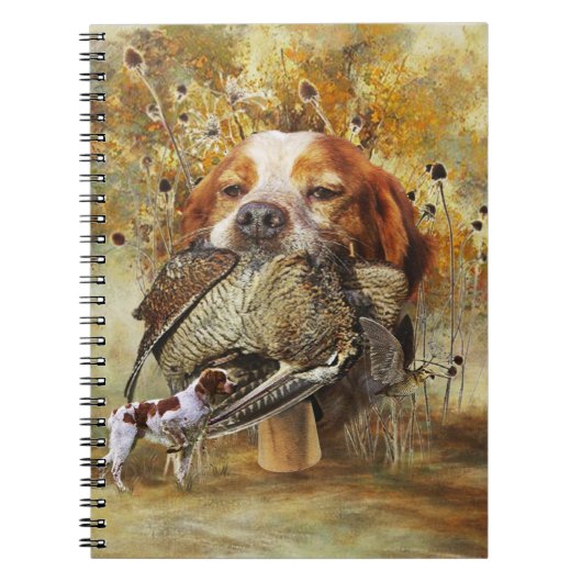 Woodcock jacht met Brittany Spaniel Notitieboek (Voorkant)