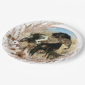 Woodcock jacht met Brittany Spaniel Papieren Bordje (Gekanteld)