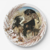 Woodcock jacht met Brittany Spaniel Papieren Bordje (Voorkant)