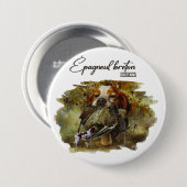 Woodcock jacht met Brittany Spaniel Ronde Button 7,6 Cm (Voorkant /achterkant)