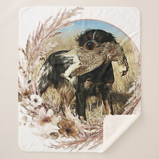 Woodcock jacht met Brittany Spaniel Sherpa Deken (Voorkant)