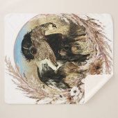 Woodcock jacht met Brittany Spaniel Sherpa Deken (Voorkant (horizontaal))