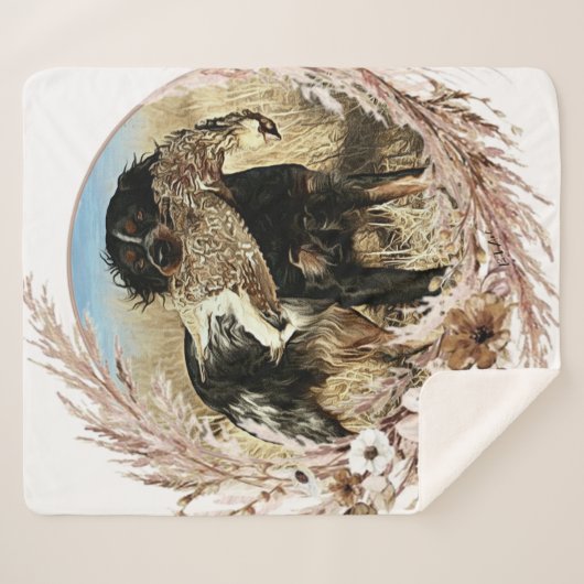 Woodcock jacht met Brittany Spaniel Sherpa Deken (Voorkant (horizontaal))